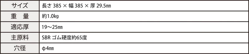 段差スルーRの仕様一覧表